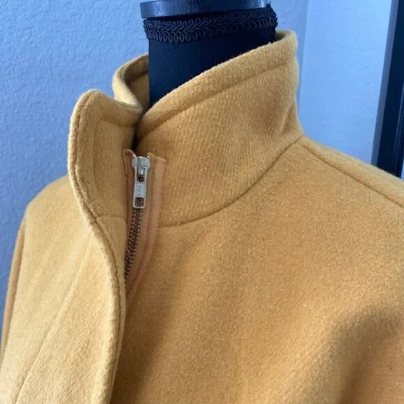J.CREW Ochre Mustard Yellow Wool Blend City Coat Jacket Sz 4 - Picture 8 of 15